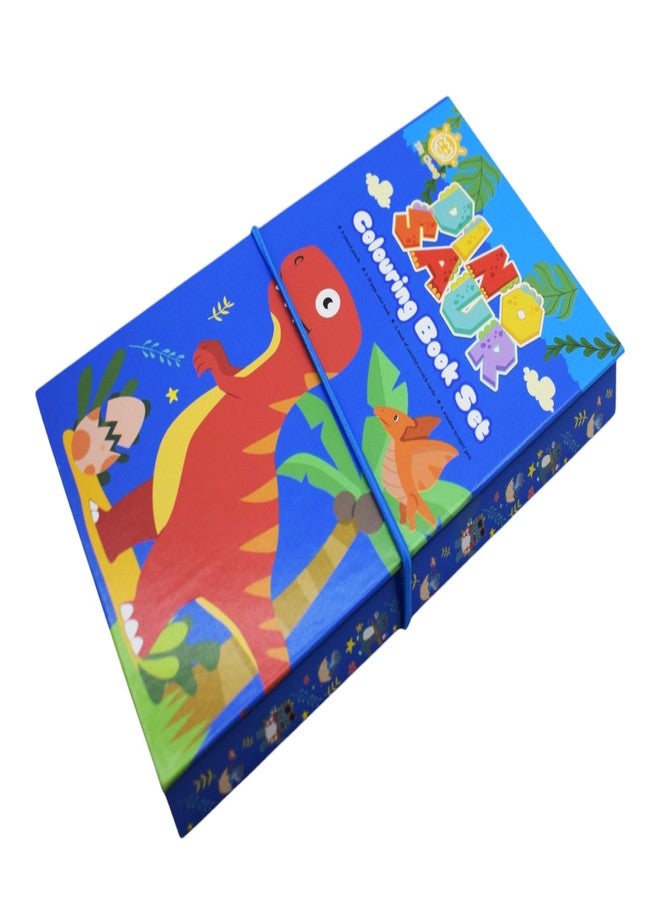 Asera كتاب تلوين وخدش من أسيرا مع 8 أقلام تلوين، مجموعة كتب تلوين ورسم فنية للأطفال من عمر 3 سنوات فما فوق، هدية عيد ميلاد للأطفال (دينو سبيس) - Image 4